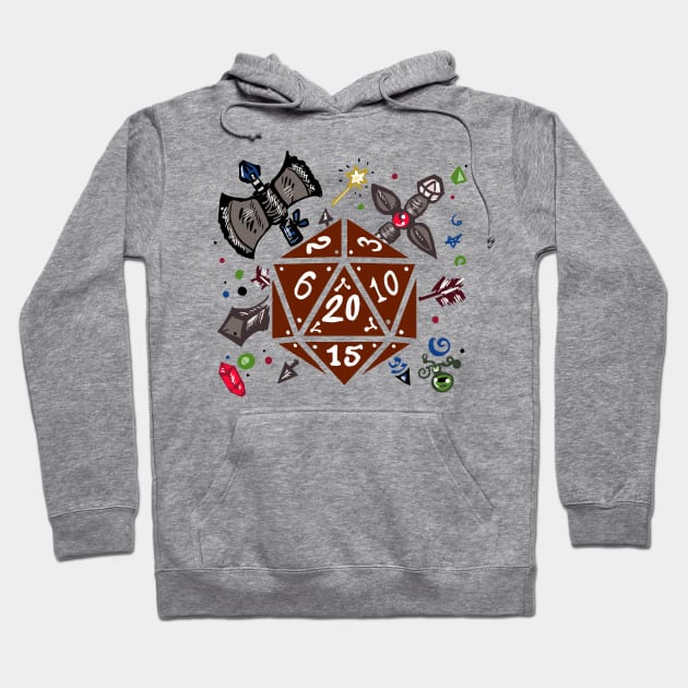 Fantasy Weapon D20 Hoodie by Fantasy West Design